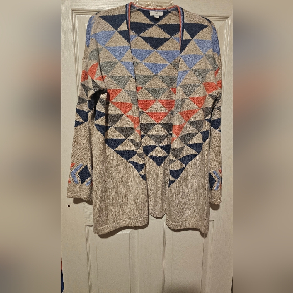 J Jill Oversized Geometric Patterned Women's Cardigan Sweater sz S